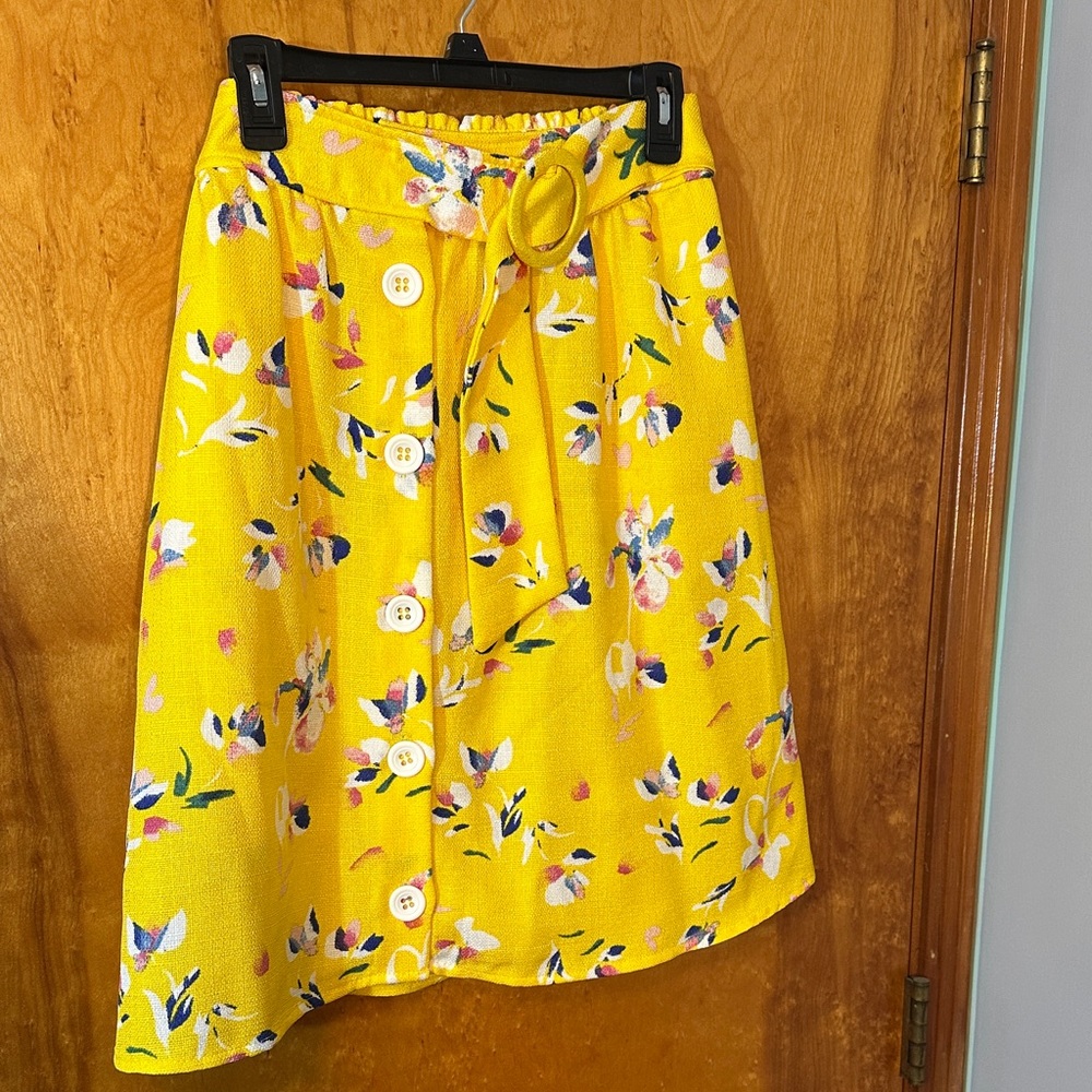 Ophelia Roe Floral Yellow Skirt
